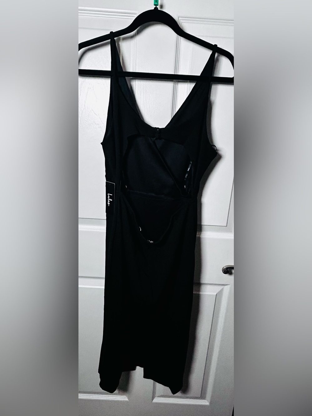 Lulus Alia Black Backless Bodycon Midi Dress Size Large New with Tags NWT - Picture 8 of 8